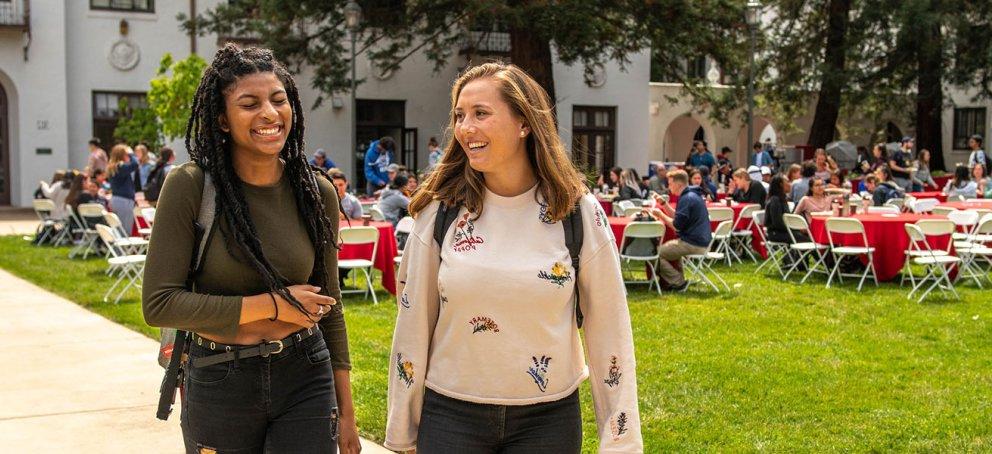 two students outdoors